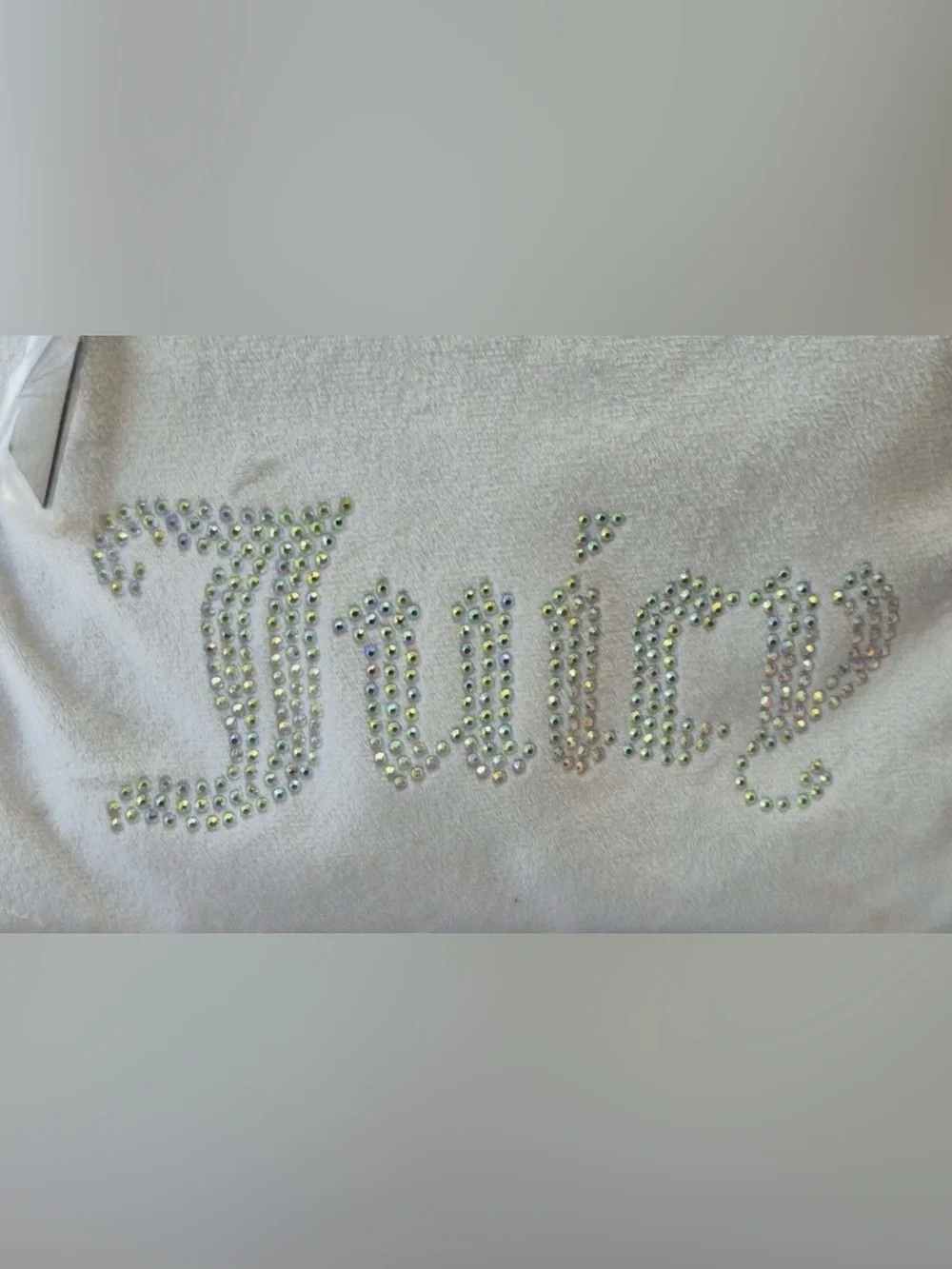 Juicy Couture Angel Big Spender Backpack Ivory Velvet  Bling Logo  Y2K Glam